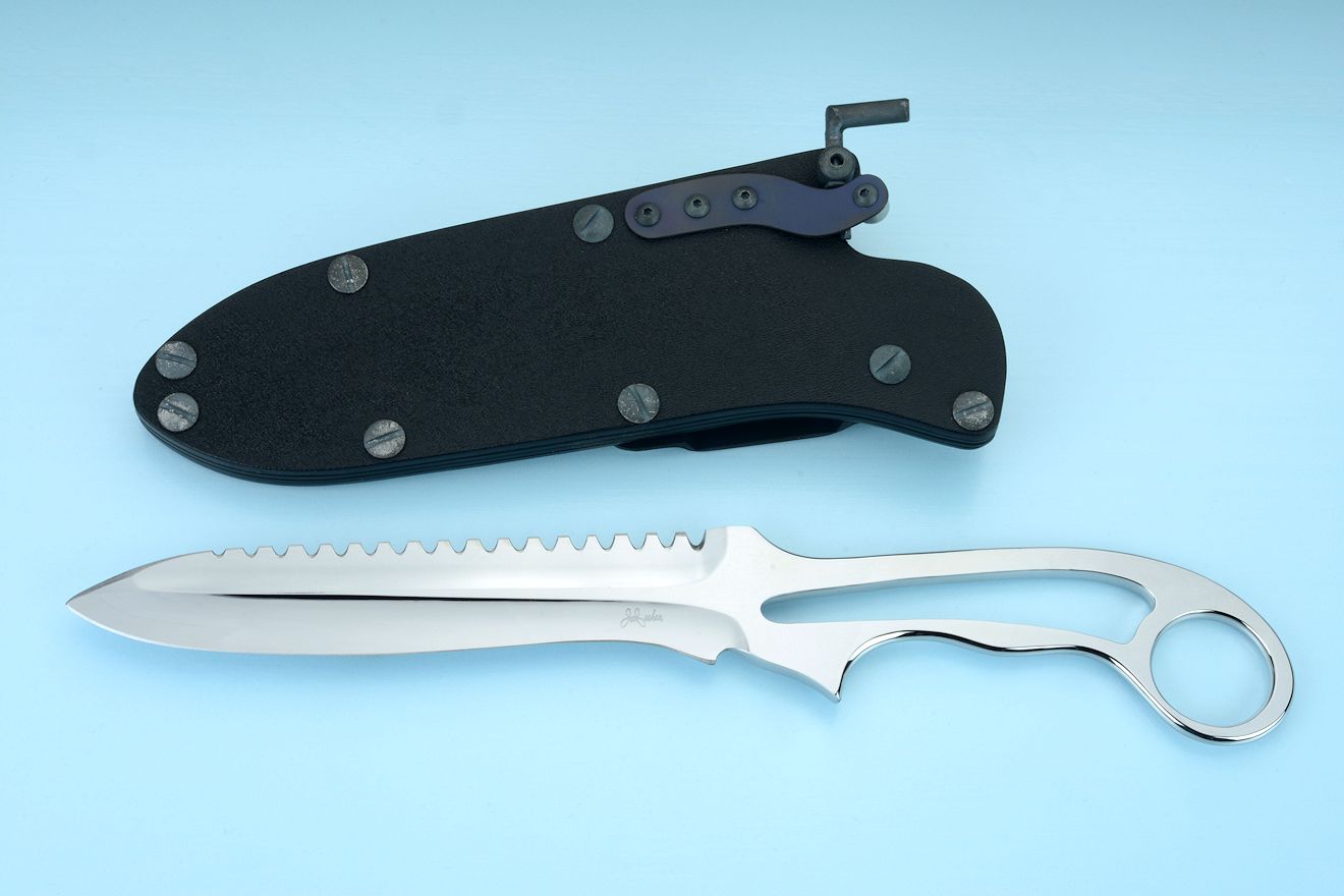 Premium Diving Knife Holder Wrap Neoprene Sheath Leg Straps with 2 Pockets,  Adjustable Calf Strap Diver Accessories
