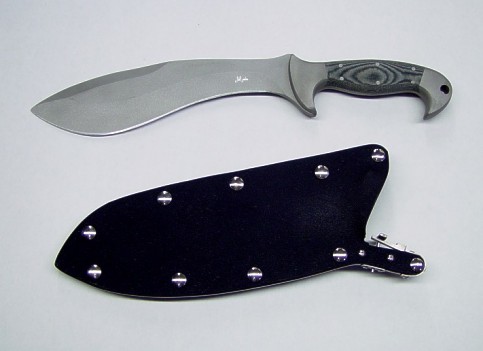 "Horrocks" tactical combat knife and locking kydex, aluminum, stainless steel sheath 