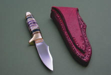 Jay Fisher's "Sandia" pattern knife, Circa 1985-1990, reverse side knife and sheath back