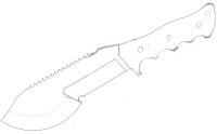 Tracker knife knockoff pencil drawing