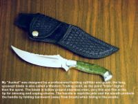 An "Aunkst" with a full tang and jade handle for great handle to blade strength