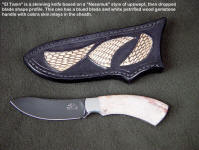 "El Tanin" is a classic nessmuk style of blade form, upswept and skinner