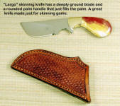 The "Largo" skinner has a palm handle that fits comfortably in the palm of the hand for working close in game dressing