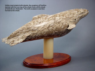 "Pacifica" was built from the ground up, and the whale was sculpted first from a large piece of Utah Brown Alabaster