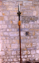 The United States of America Partizan in the Tower of London is over 8' tall.