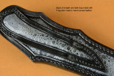 Sheath back with full inlays, even in belt loop of exotic frog skin